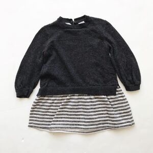 ZARA light knit/stripe mix dress EUC 18-24 months
